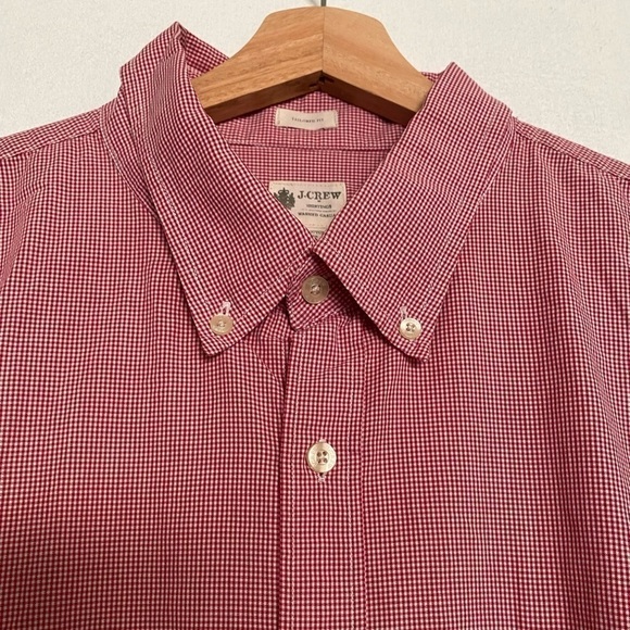 J Crew Button Down Shirt Mens XXL Large Long Sleeve Casual Red White Checker - Picture 2 of 5